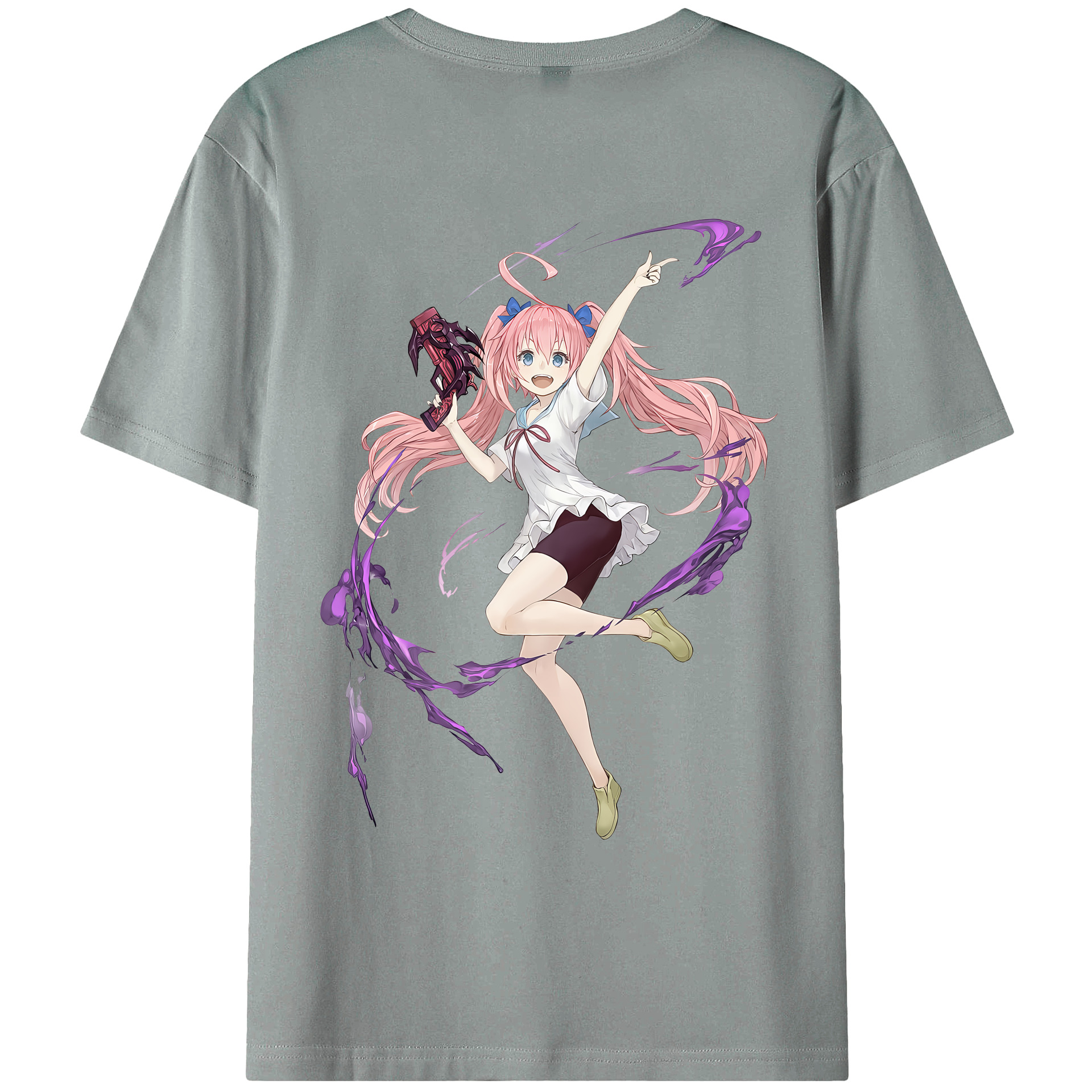 （画像用） 転スラ Regarding Reincarnated to Slime 綿100％ メンズ半袖Tシャツ（バックプリント） 通気性